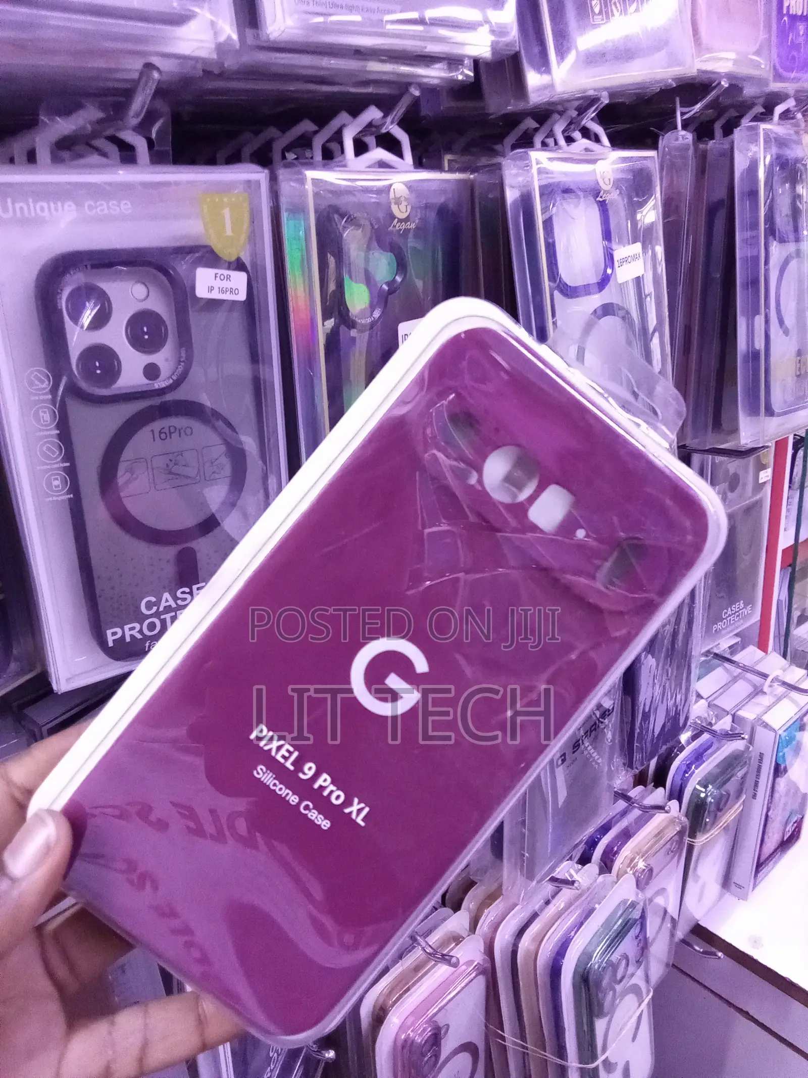 Google Pixel 9 Pro XL Liquid Silicone Case in Deep Magenta Finish.