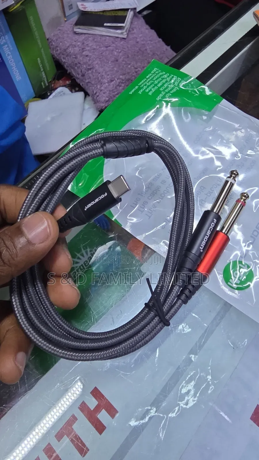 USB-C to Dual 6.35mm (1/4-Inch) TS Stereo Audio Cable