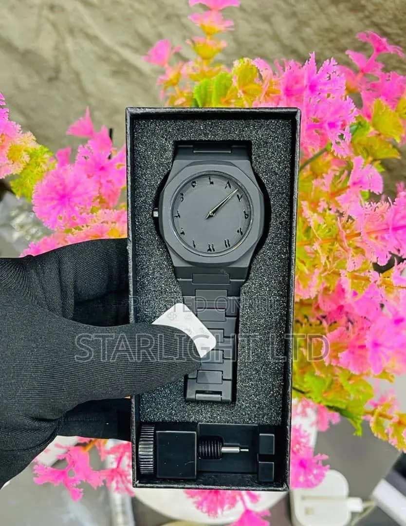 Matte Black Polycarbonate Wristwatch With Cultural Dial Accent