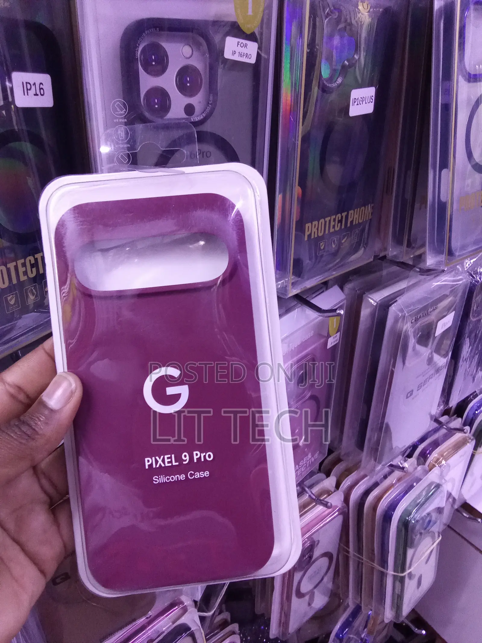 Plum-Colored Liquid Silicone Case Designed for the Google Pixel 9 Pro.
