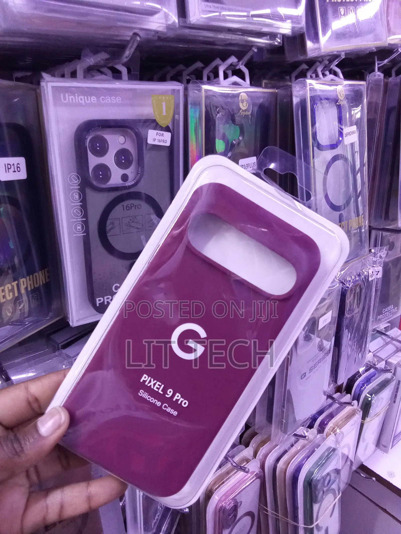 Plum-Colored Liquid Silicone Case Designed for the Google Pixel 9 Pro.