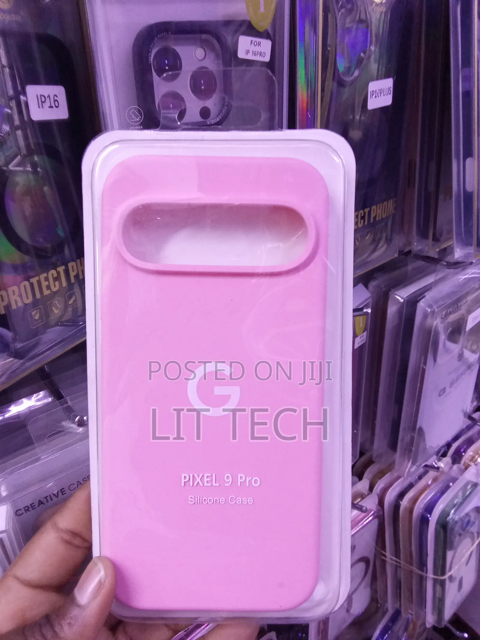 Bright Pink Liquid Silicone Case Designed for Google Pixel 9 Pro