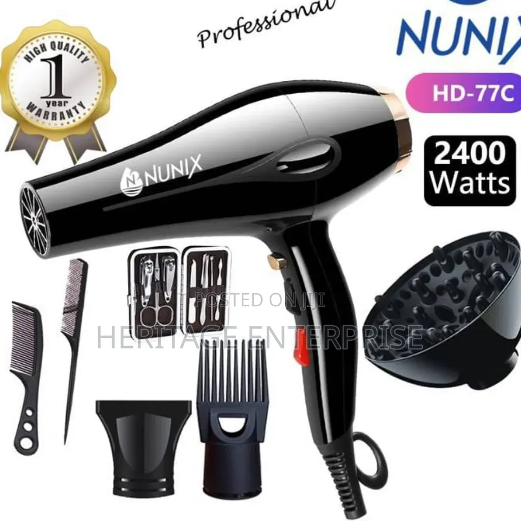 Nunix Blow Dryer, Hair Dryer With Accessories