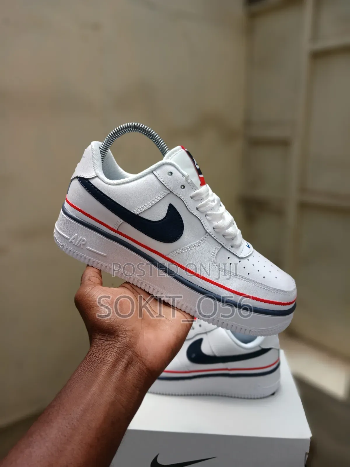 White Nike Air Force 1 LV8 1 (GS) "Ribbon White Blue" Sneakers