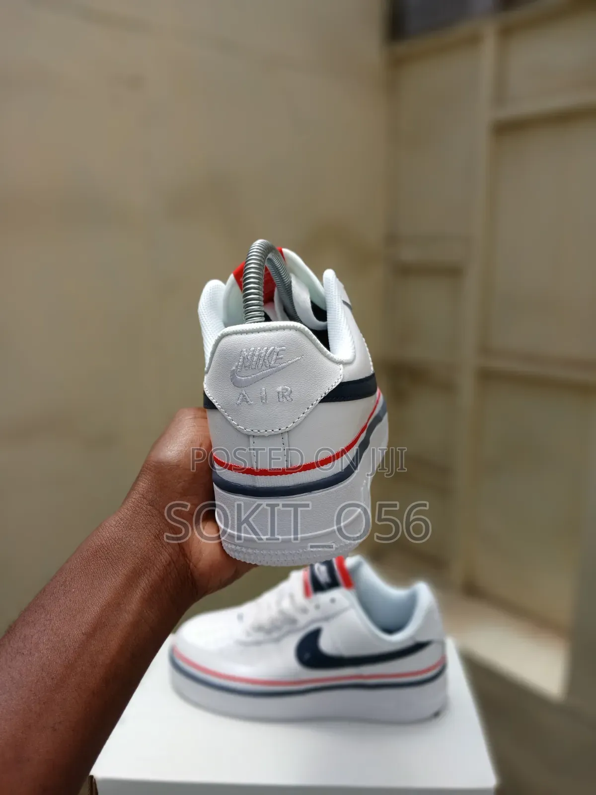 White Nike Air Force 1 LV8 1 (GS) "Ribbon White Blue" Sneakers