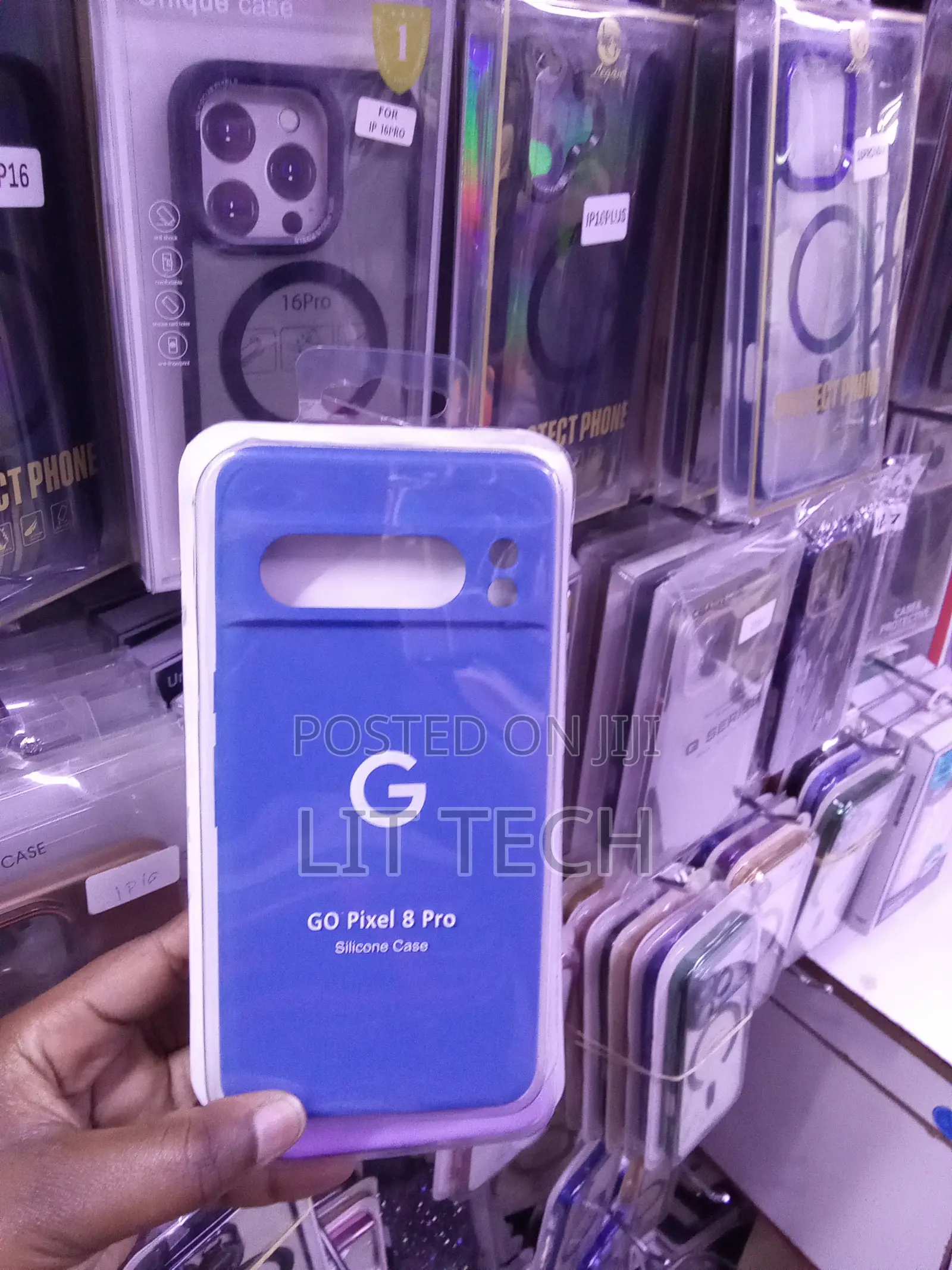 Google Pixel 8 Pro Liquid Silicone Case With Microfiber Lining-Blue