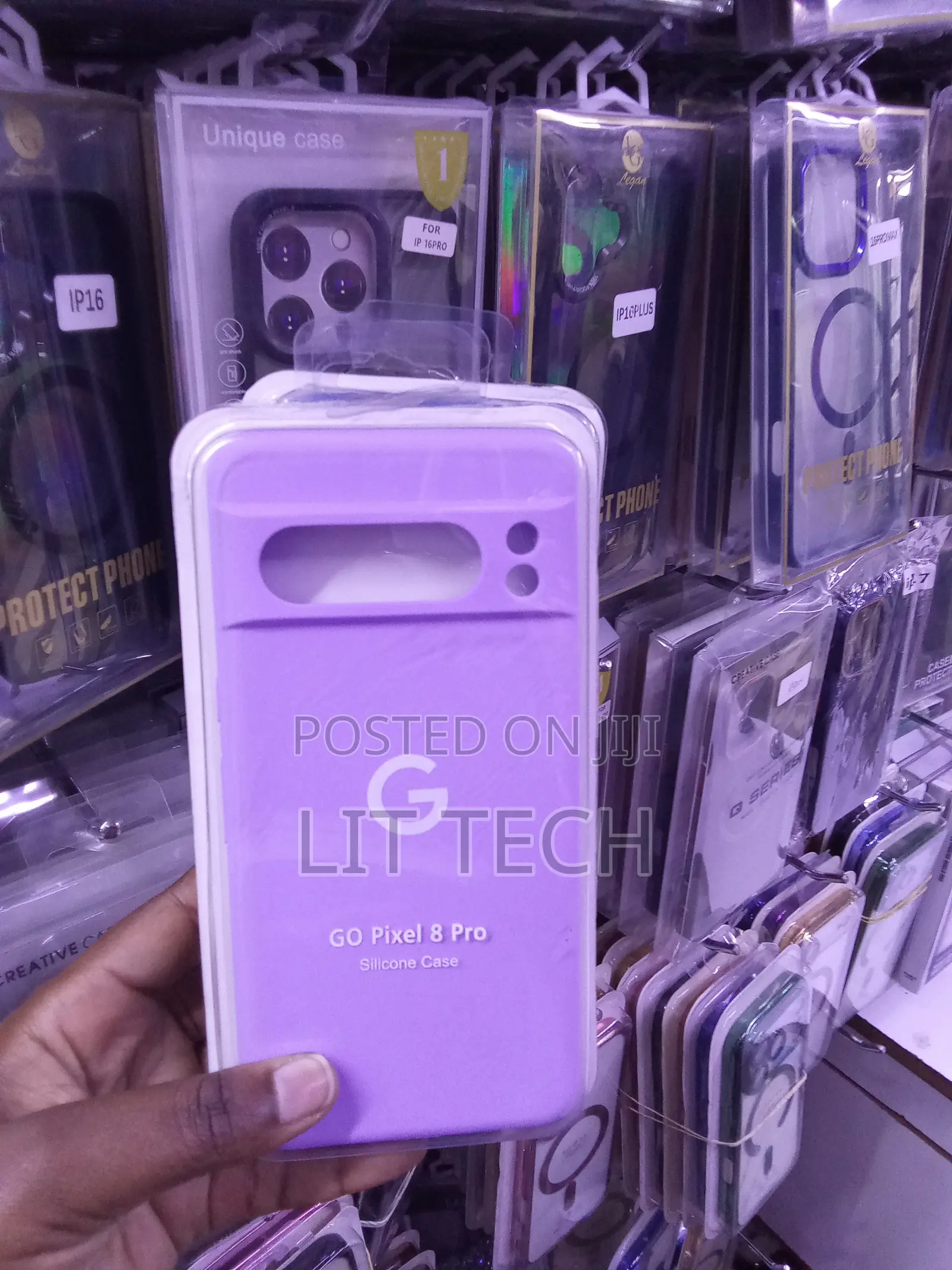 Google Pixel 8 Pro Shockproof Silicone Case With Fiber Lining-Purple