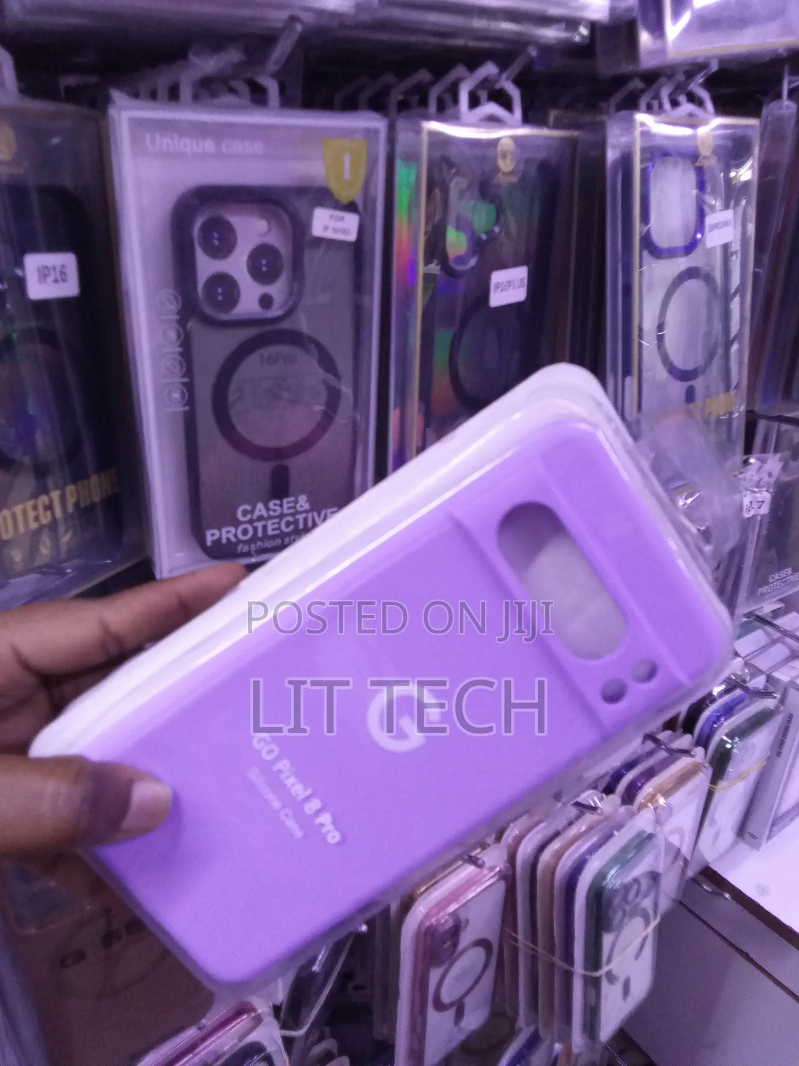 Google Pixel 8 Pro Shockproof Silicone Case With Fiber Lining-Purple