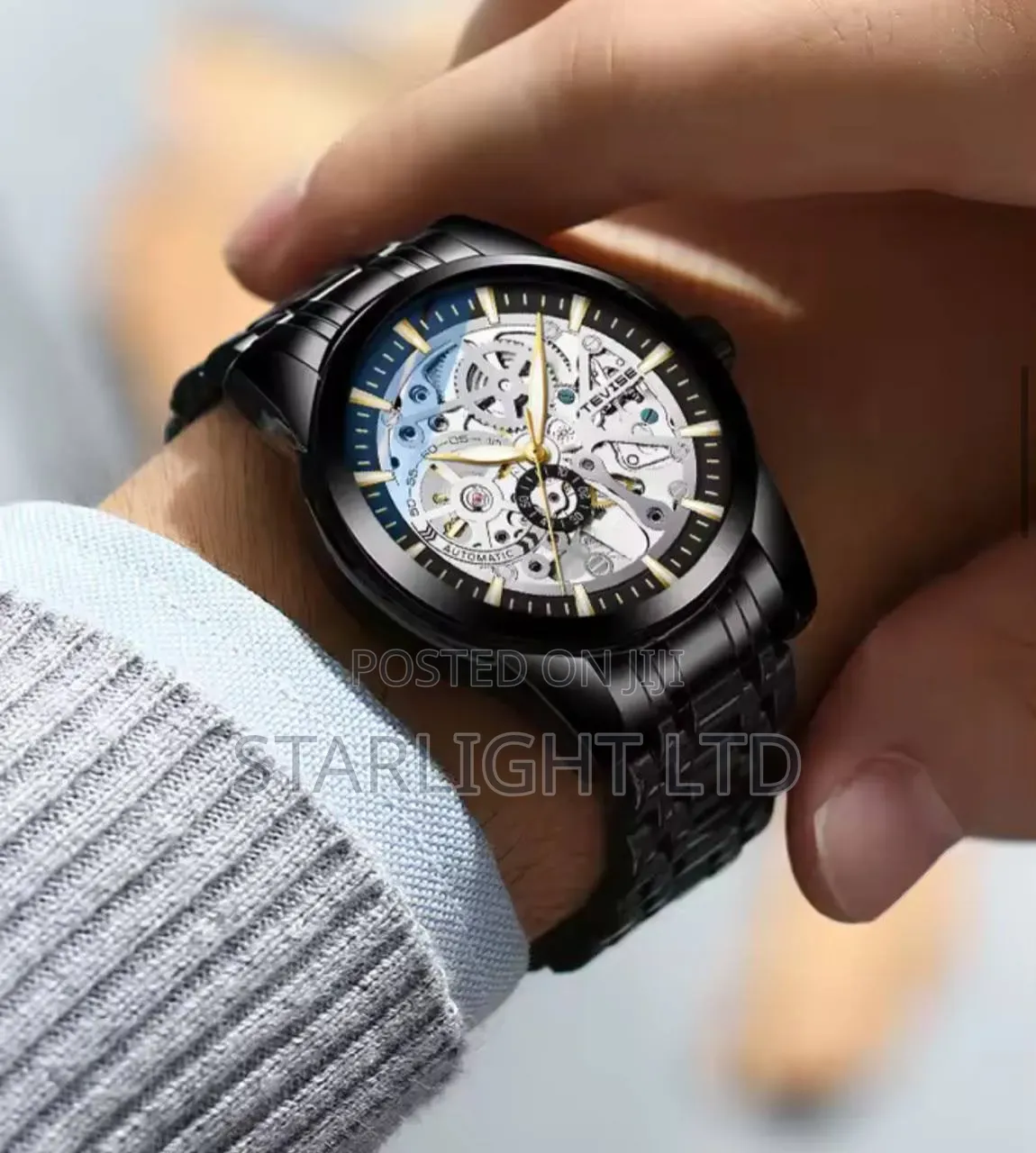 Full Mechanical Stainless Steel Wristwatch