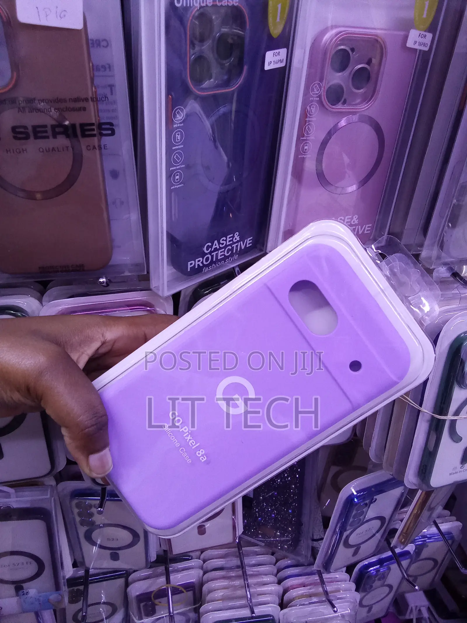 Light Purple Silicone Case for Google Pixel 8a With Cloth Lining