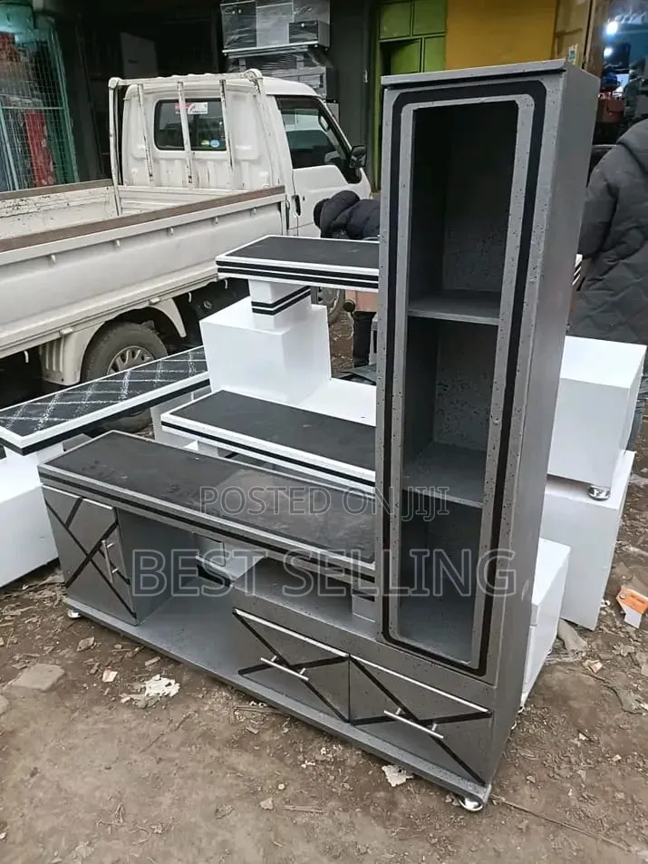 Elegant 5.2fts TV Stand With Two Sided Cabinet