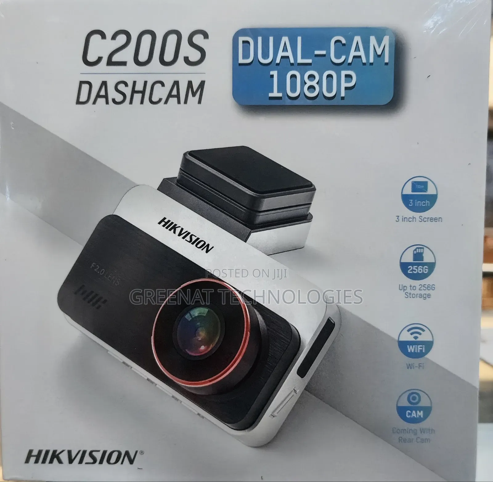 Hikvision C200S Dual Dashcam | 1080P Full HD, 3" Night Wi-Fi 1080P