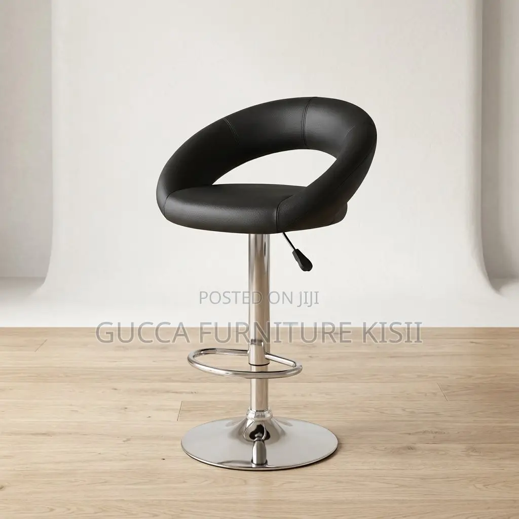 Adjustable Height Leather Swivel Bar Stool