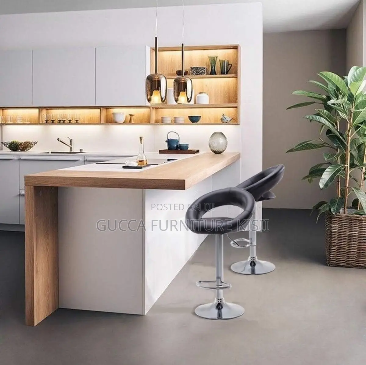 Adjustable Height Leather Swivel Bar Stool