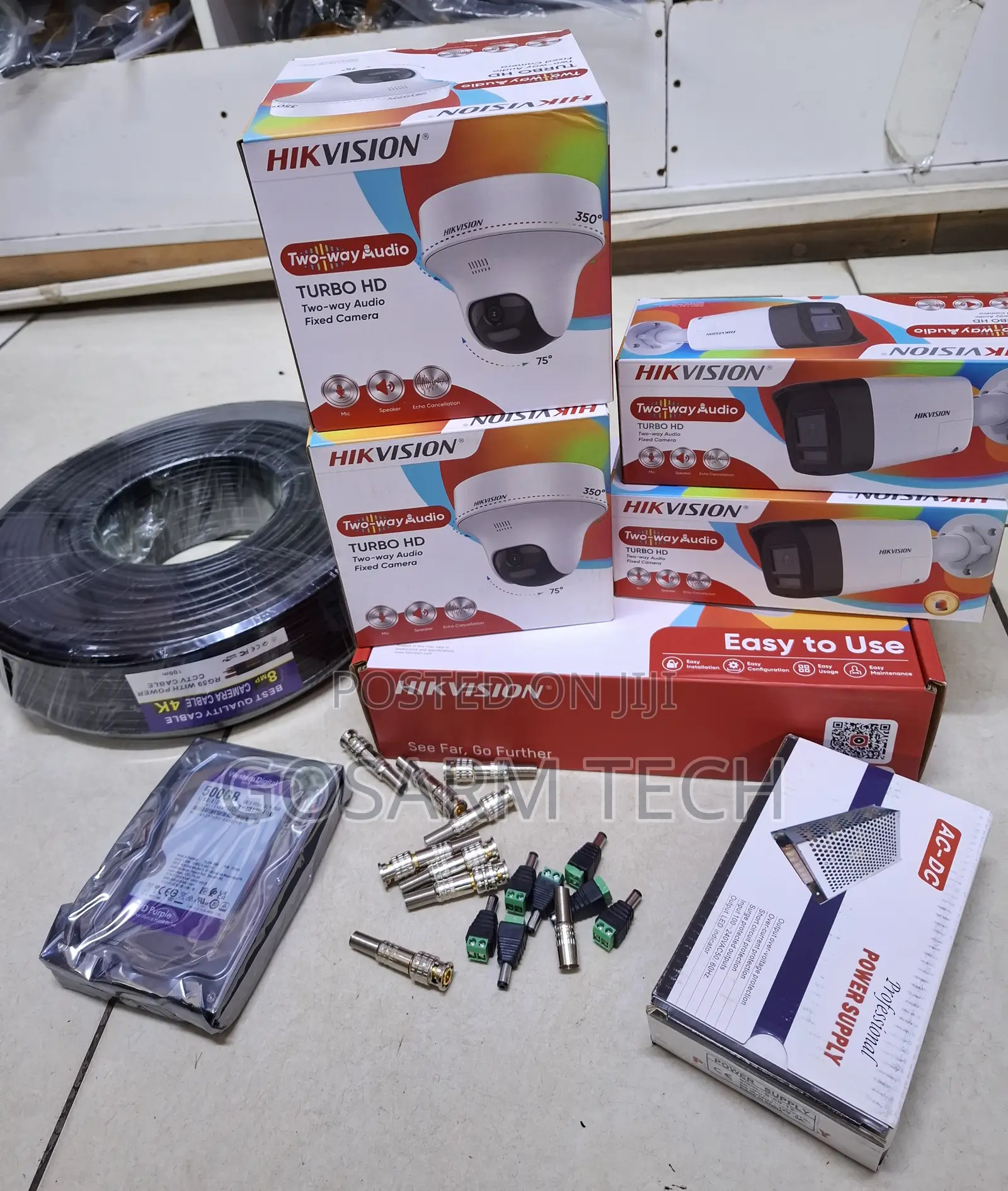 Hikvision 2Way Audio Cameras 4 Set Full Color HD Cameras