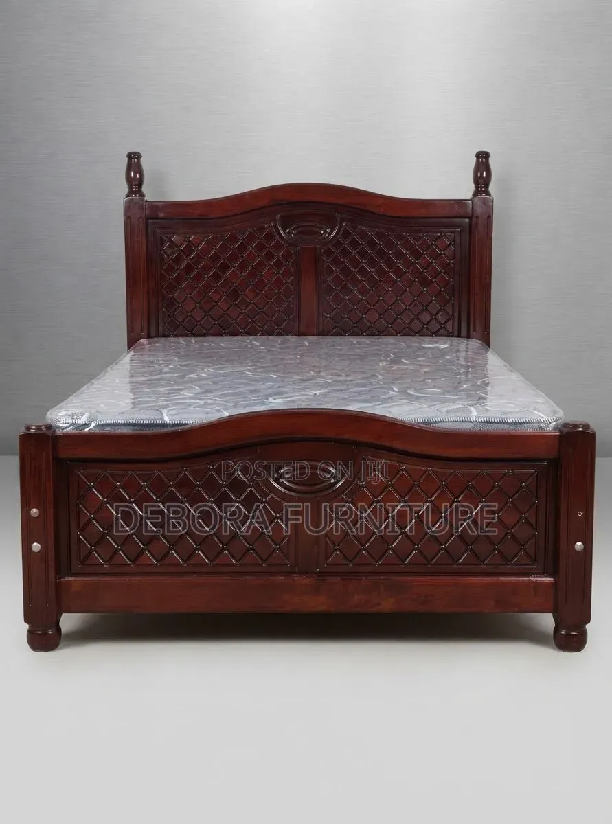 Dark Brown Mahogany 5*6 With Mattress
