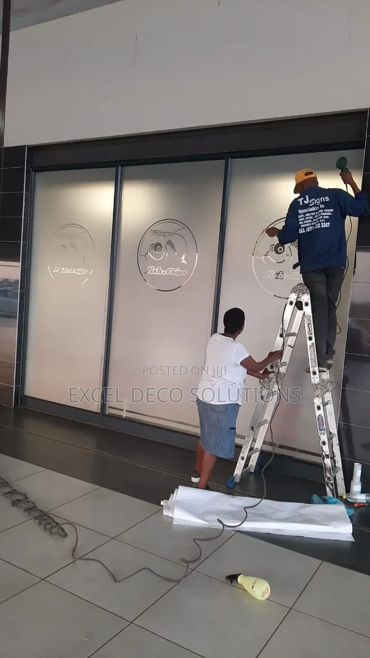 Frosted Glass Branding | Office Logo Film for Glass Doors