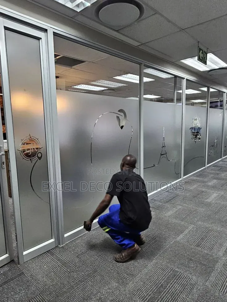 Frosted Glass Branding | Office Logo Film for Glass Doors