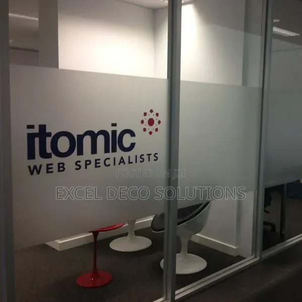 Office Frosted Film With Logo | Glass Door Privacy Branding