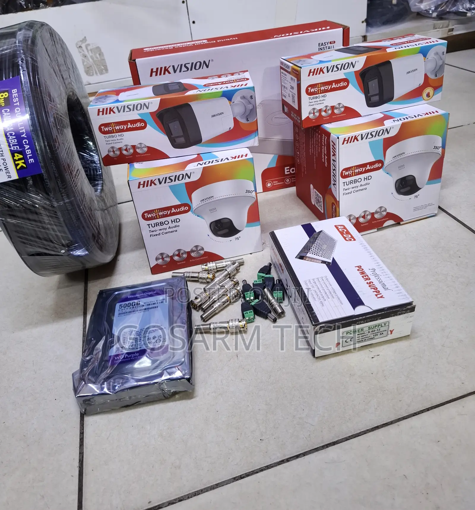 HikVision 4 Channel 2Way Audio CCTV Kit –Full Color Video Day Night