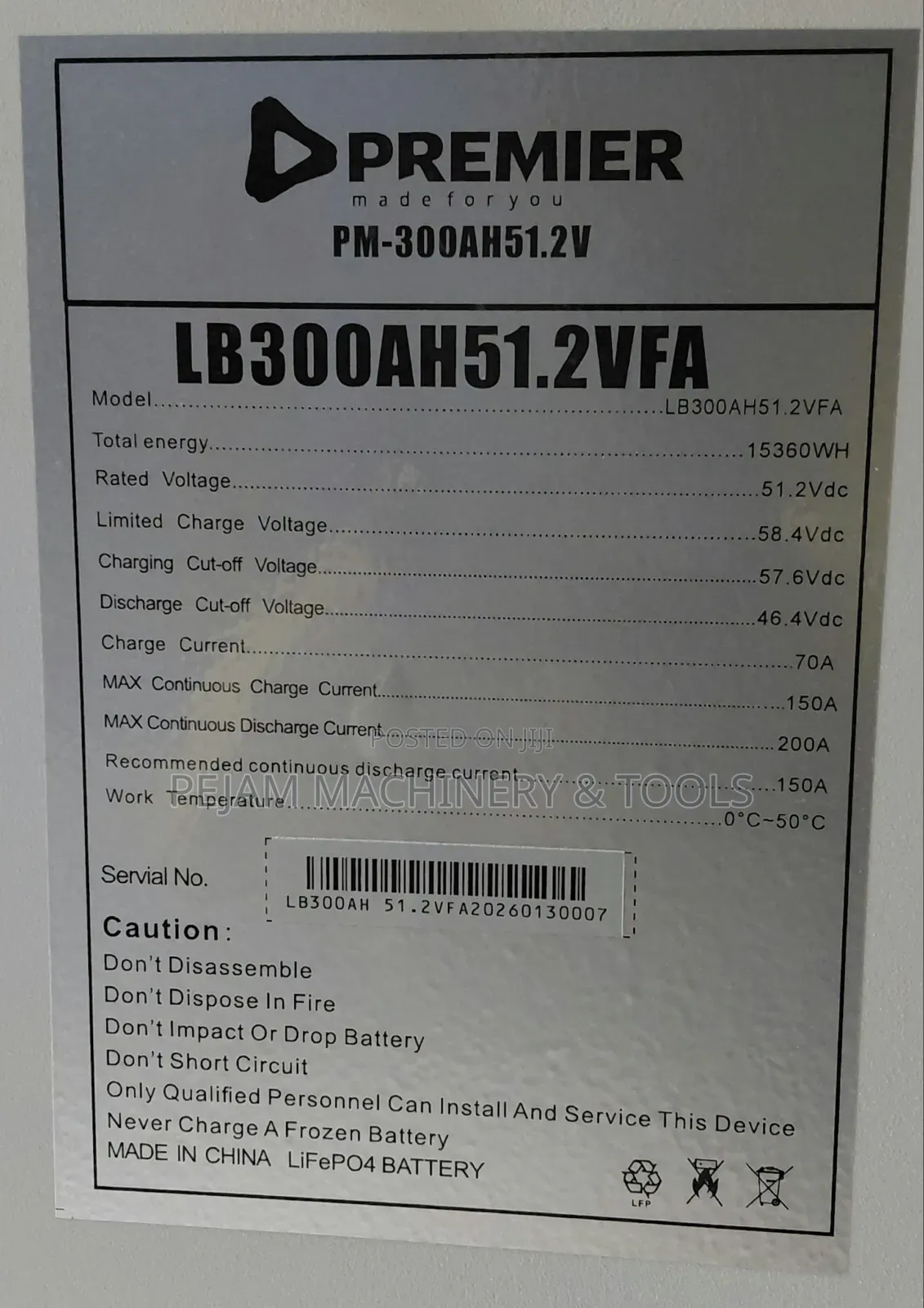 Premier 300Ah Lithium Battery