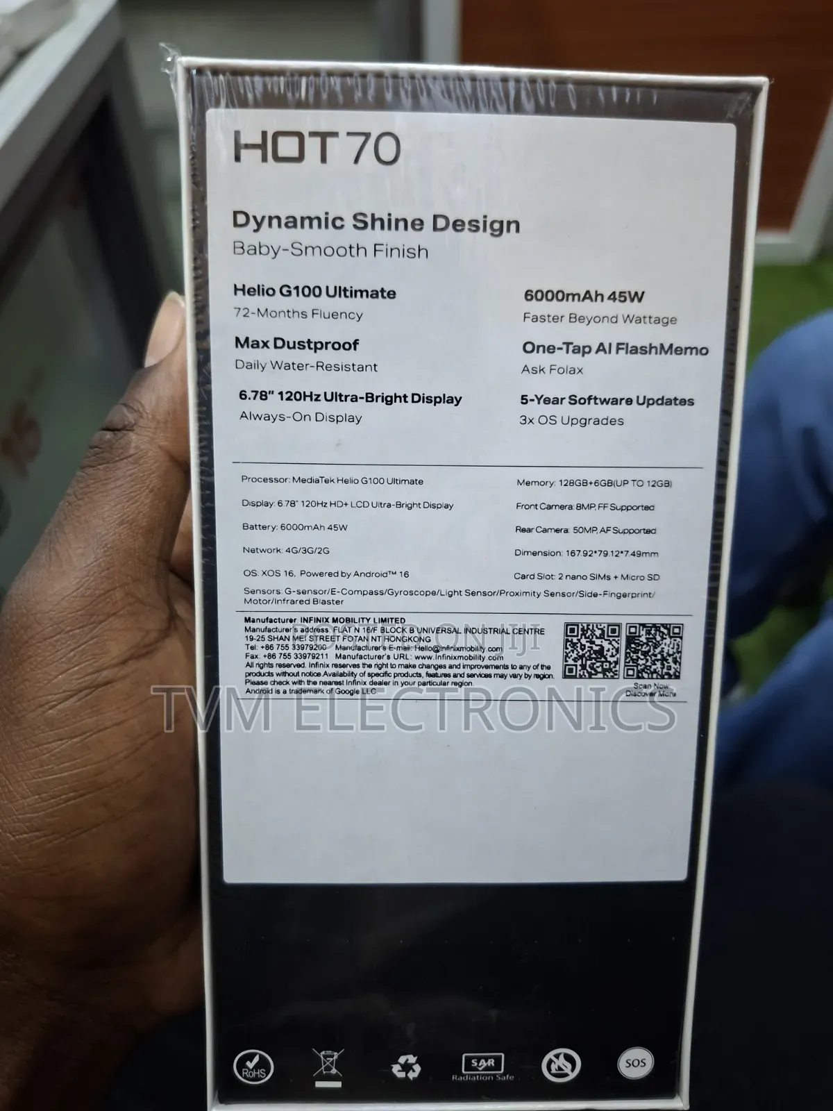 New Infinix Hot 70 128 GB Silver