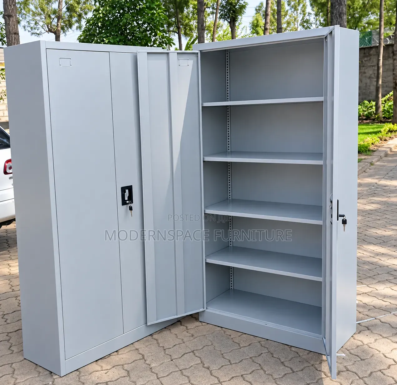 2-Door Steel Office Cabinet With Shelves – Lockable Storage Cabinet
