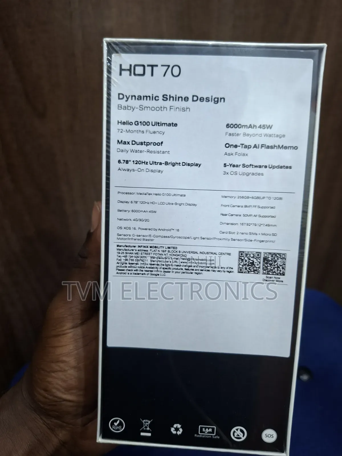 New Infinix Hot 70 256 GB Silver