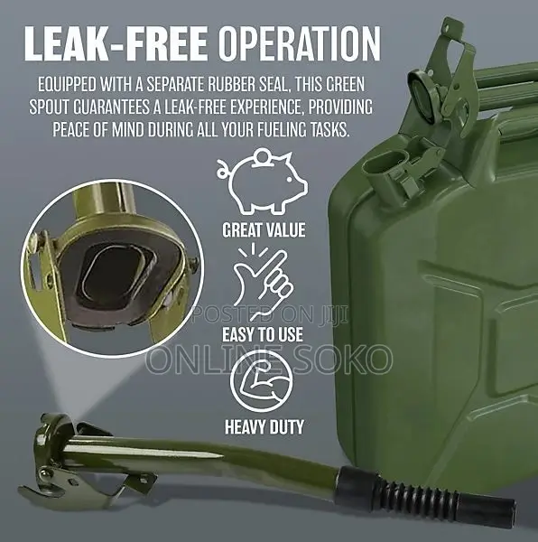 Metal Jerry Can/Jerrican 10l/20l – Petrol Diesel Fuel Container