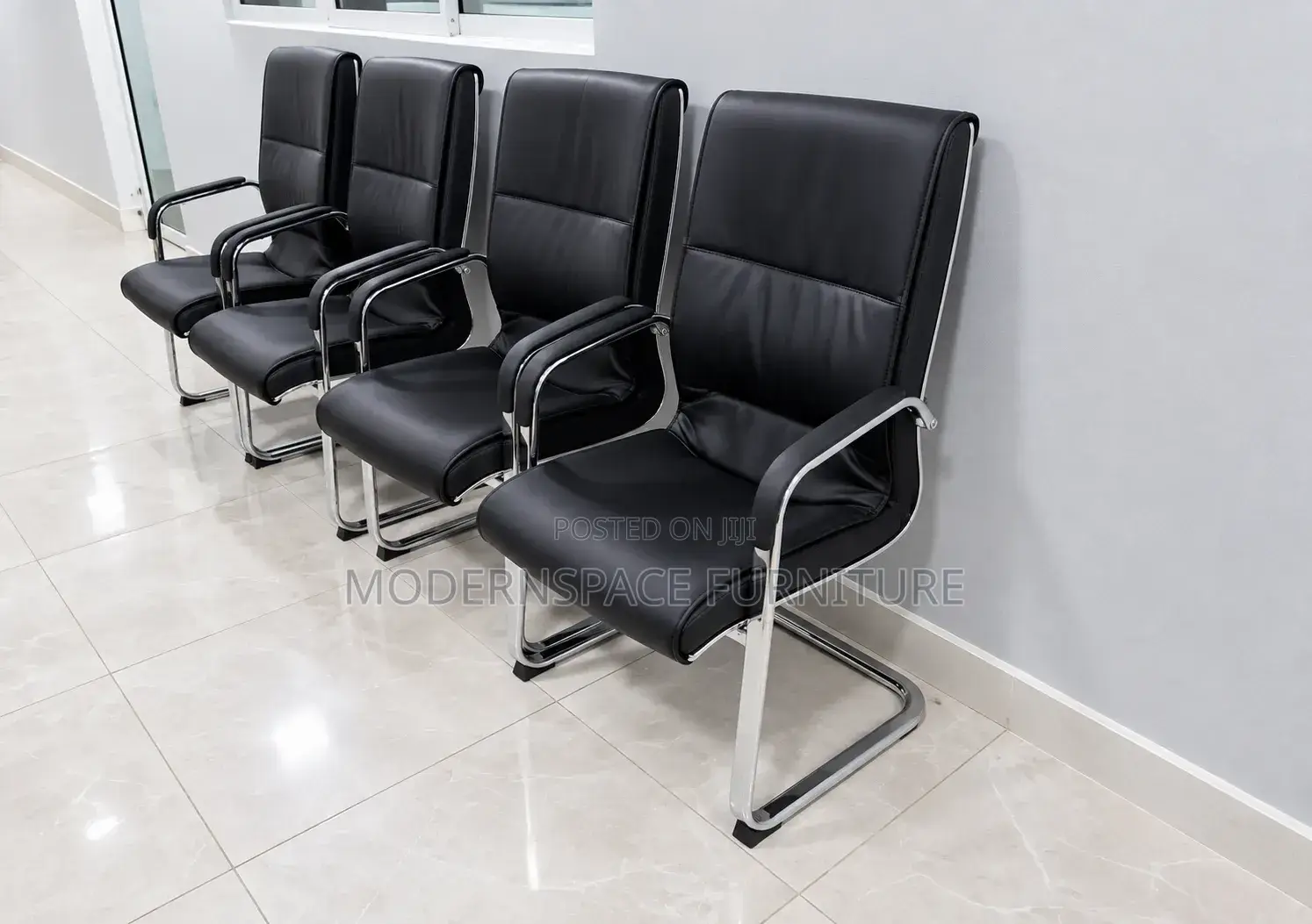 Modern Black Executive Visitor Chairs- Leather