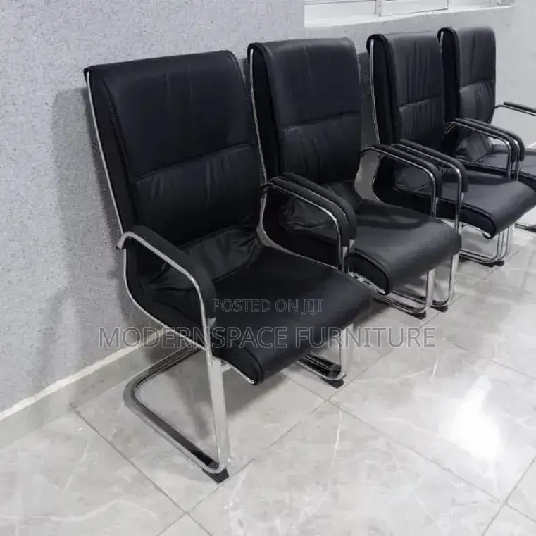 Modern Black Executive Visitor Chairs- Leather