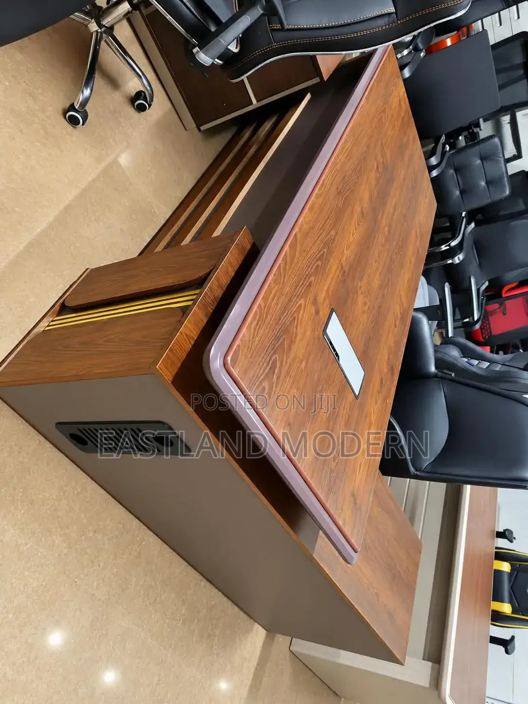 Premium Wooden Finish Manager Desk With Cable Management
