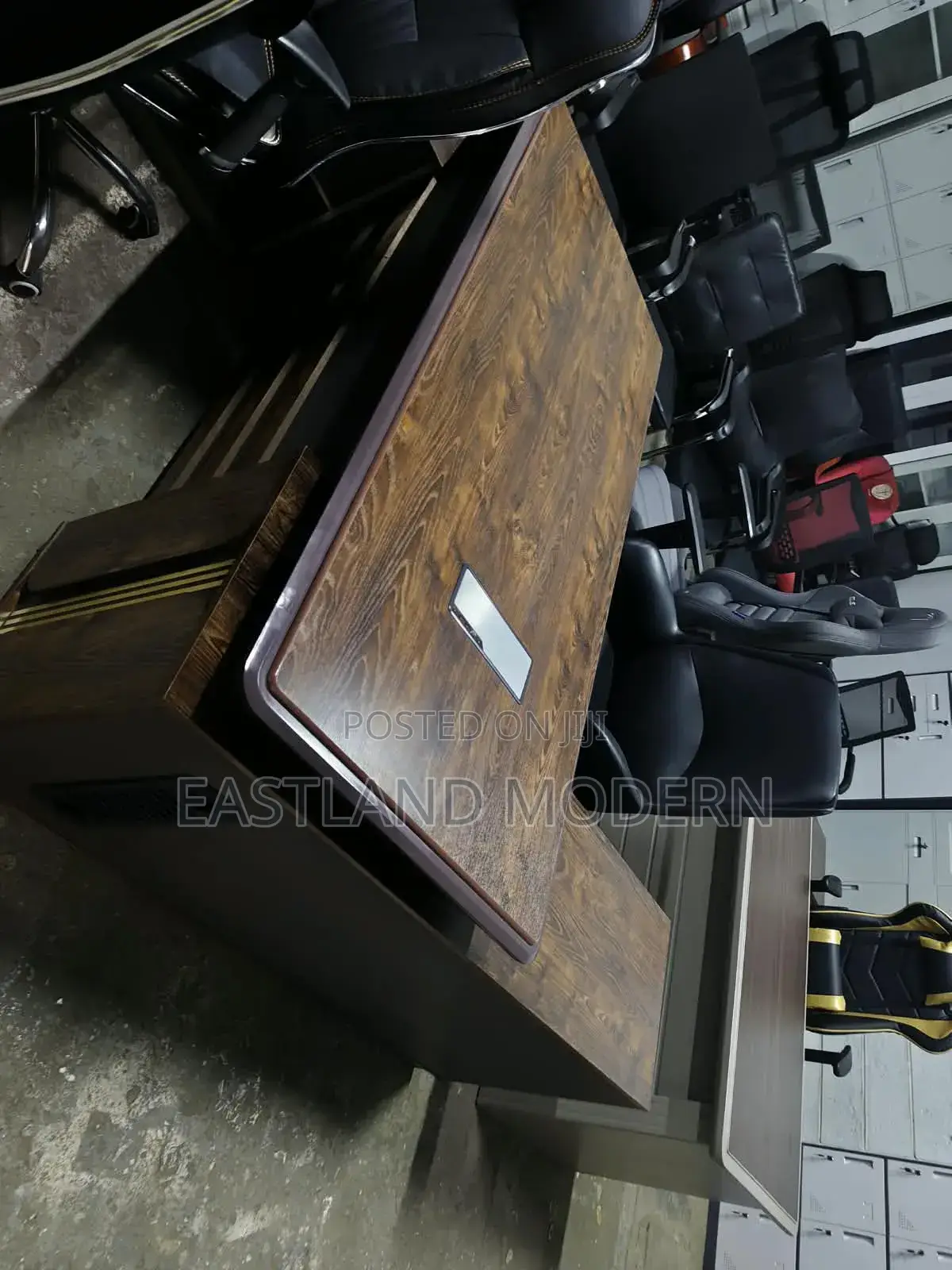 Premium Wooden Finish Manager Desk With Cable Management