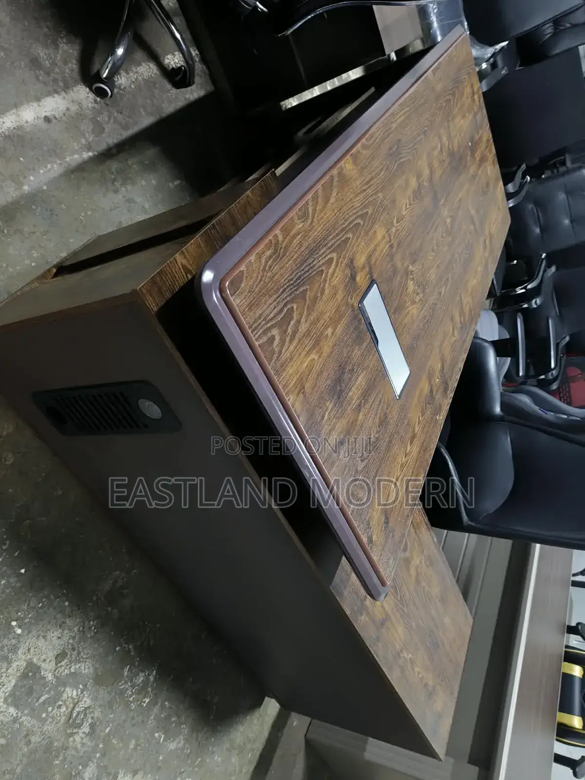 Premium Wooden Finish Manager Desk With Cable Management