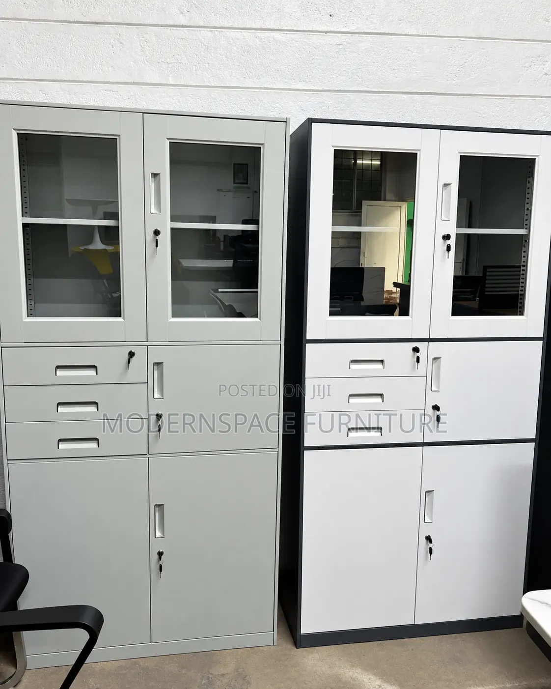 Cabinet
:Modern Steel Office Filing Cabinet With Glass Doors