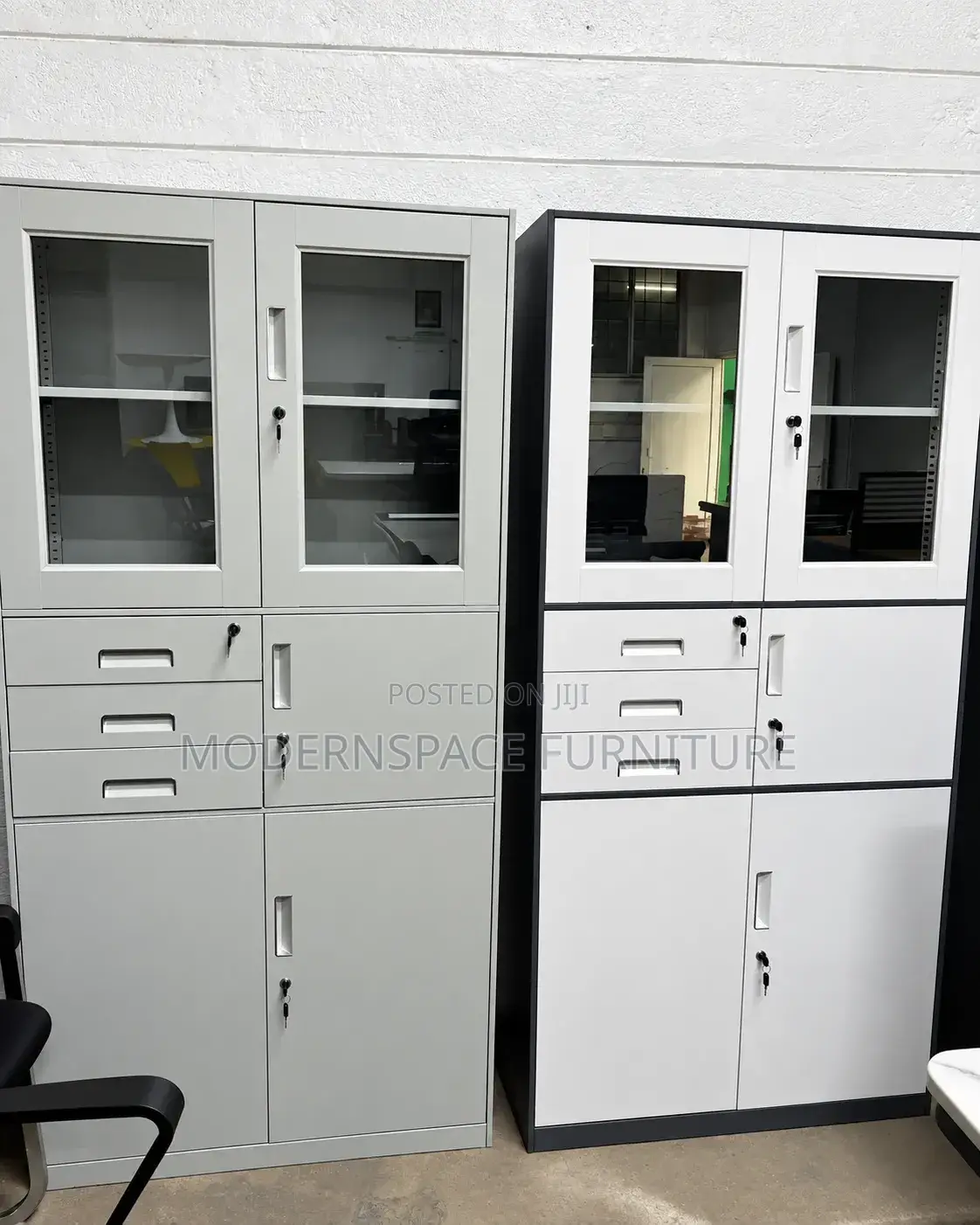 Cabinet
:Modern Steel Office Filing Cabinet With Glass Doors