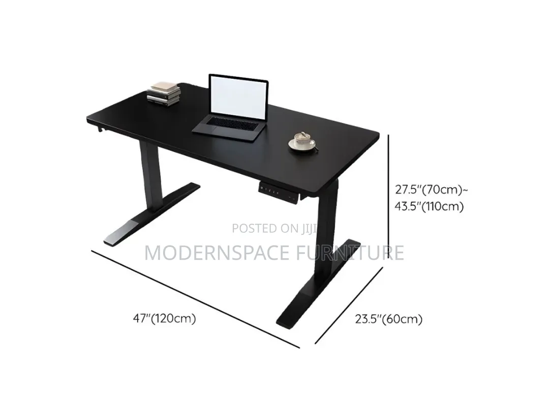 Modern Black Electric Office Desk – 1.2mtrs