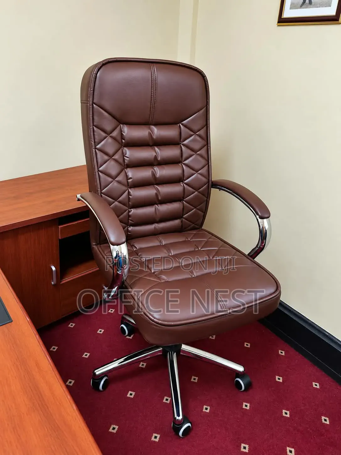 Brown Leather Executive Office Chair