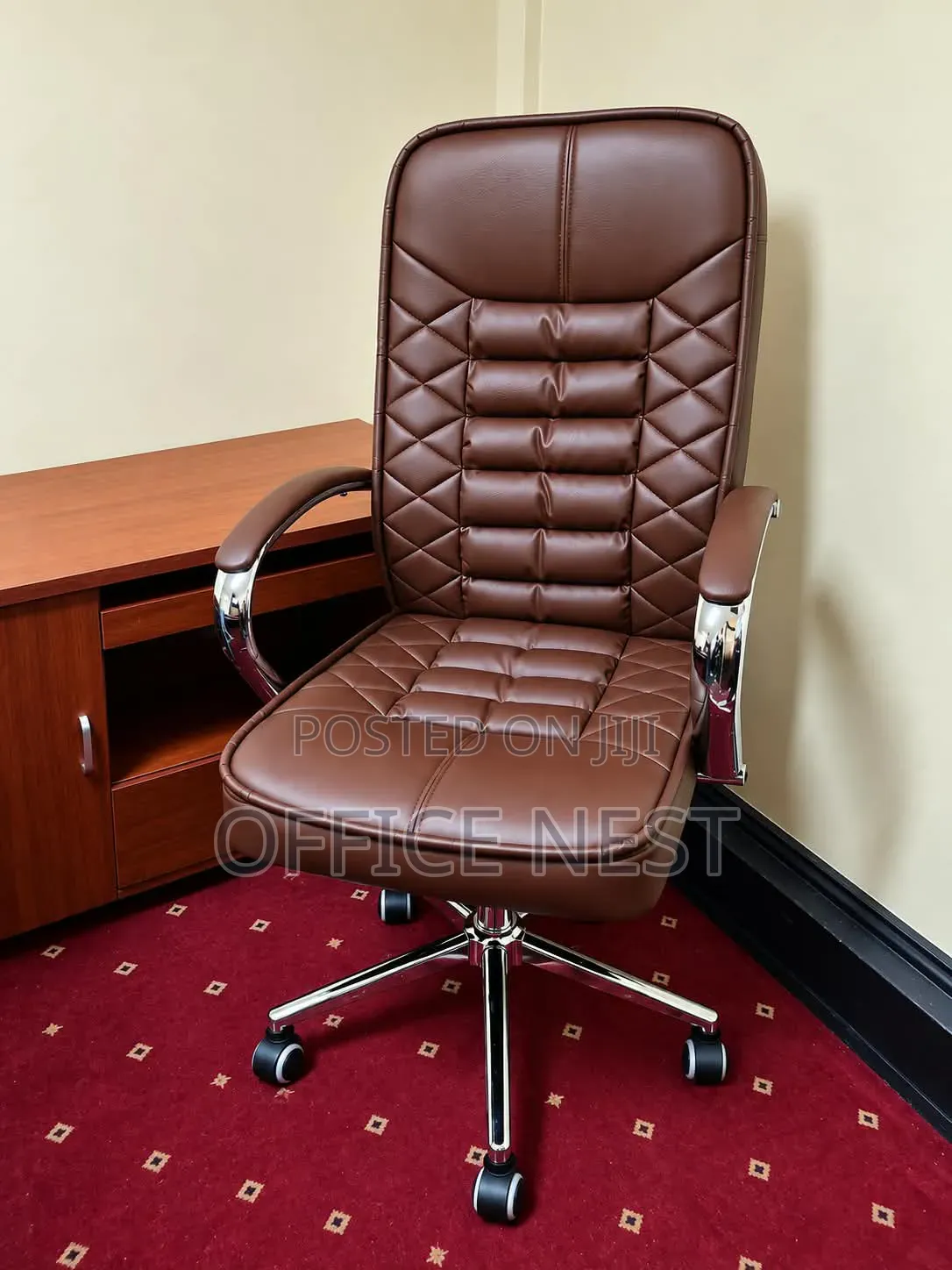 Brown Leather Executive Office Chair