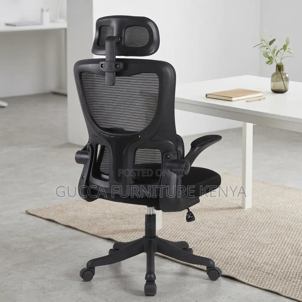 Black Ergonomic Adjustable Mesh Chair.