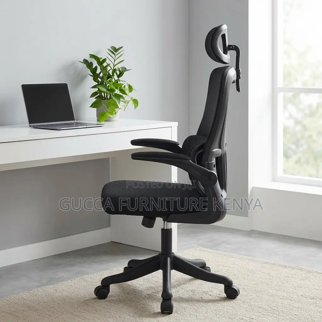 Black Ergonomic Adjustable Mesh Chair.