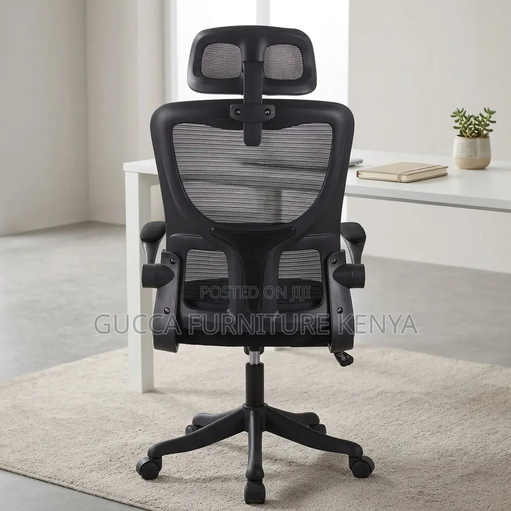 Black Ergonomic Adjustable Mesh Chair.