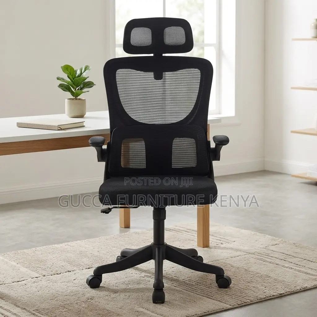 Black Ergonomic Adjustable Mesh Chair.