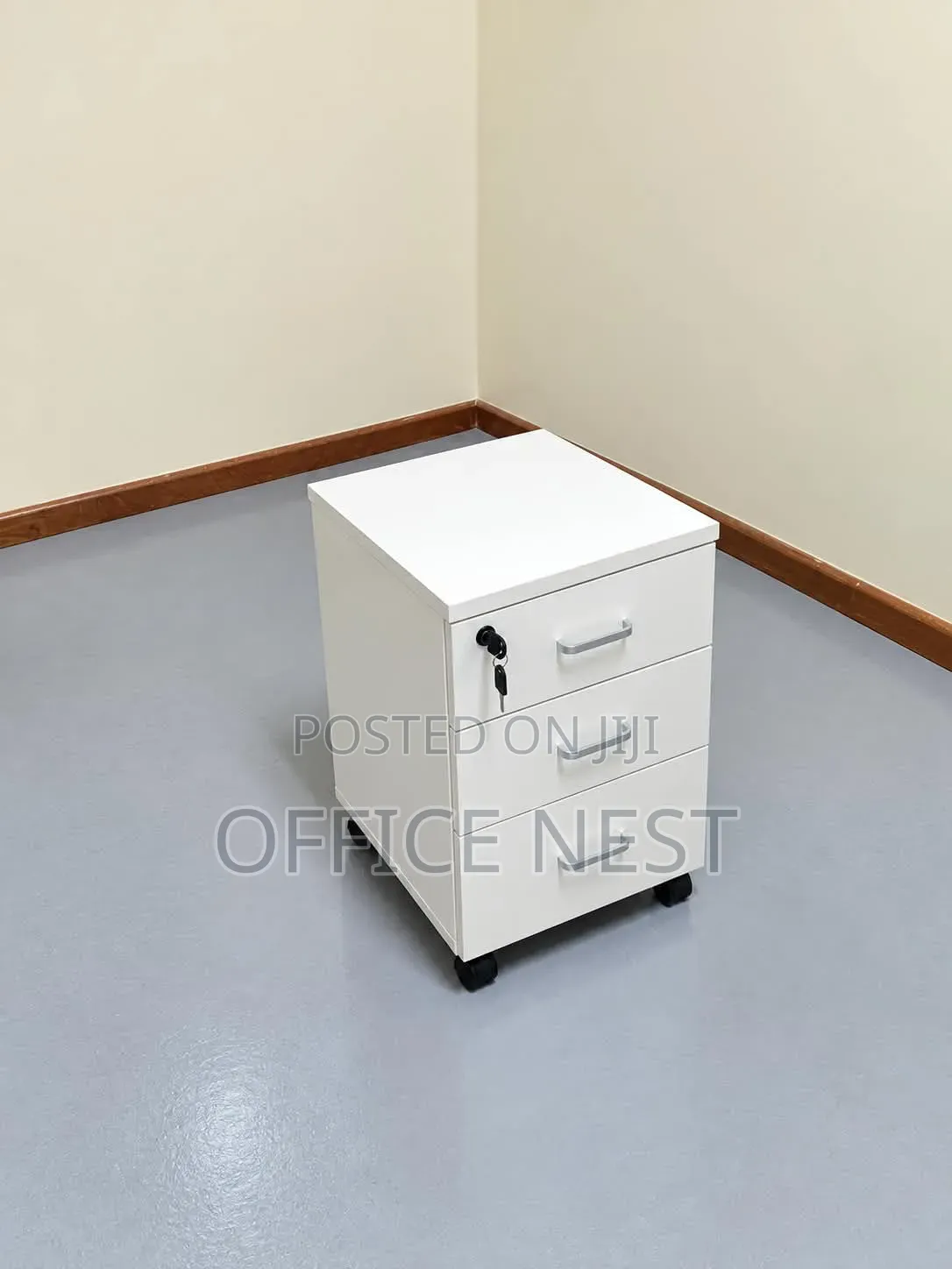 3 Drawer Mobile Office Pedestal | Lockable Filing Cabinet With Wheels