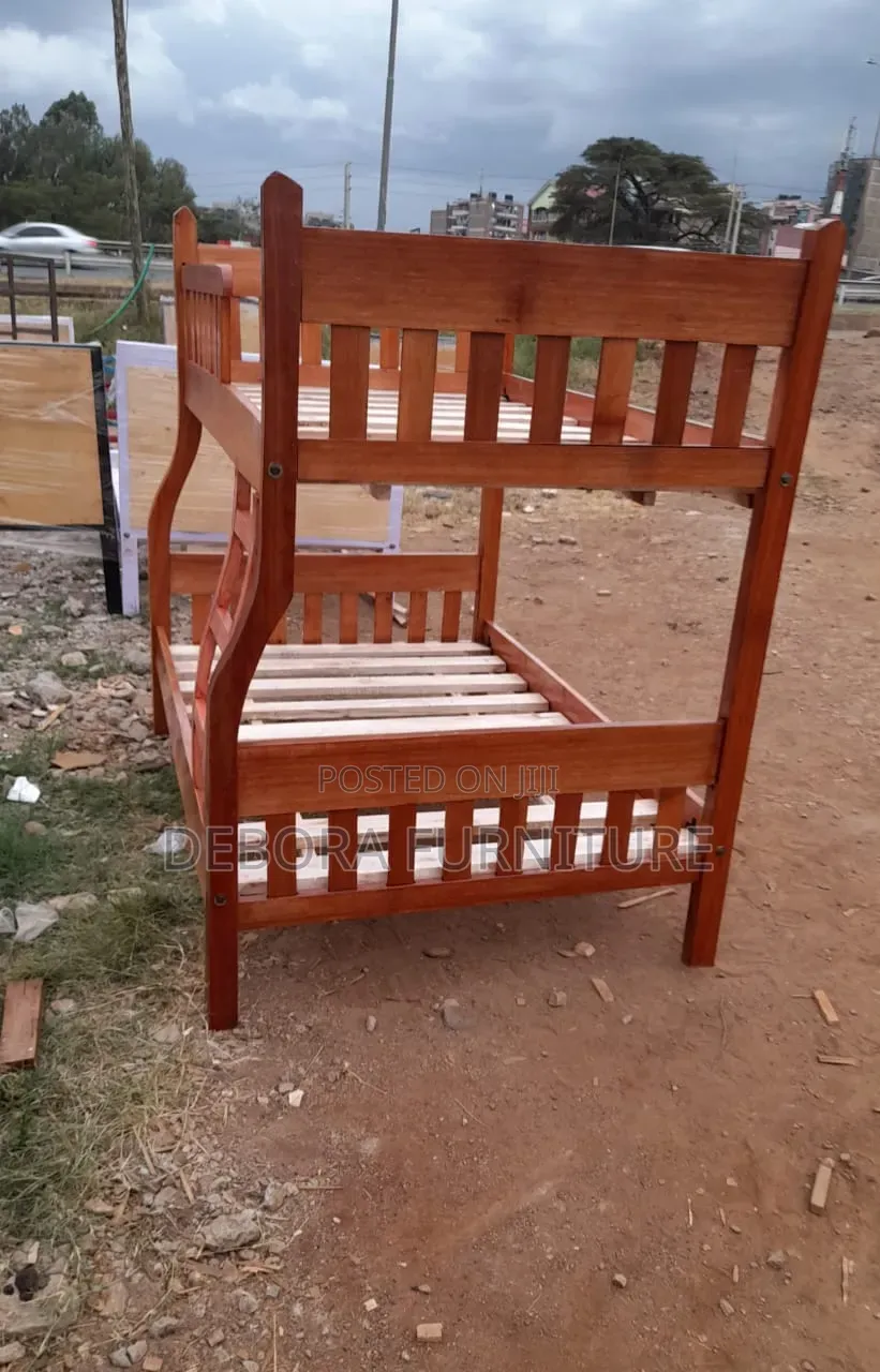 Handcrafted Rosewood Twin-Over-Full Bunk Bed Frame 3.5'x6' Over 4'x6')