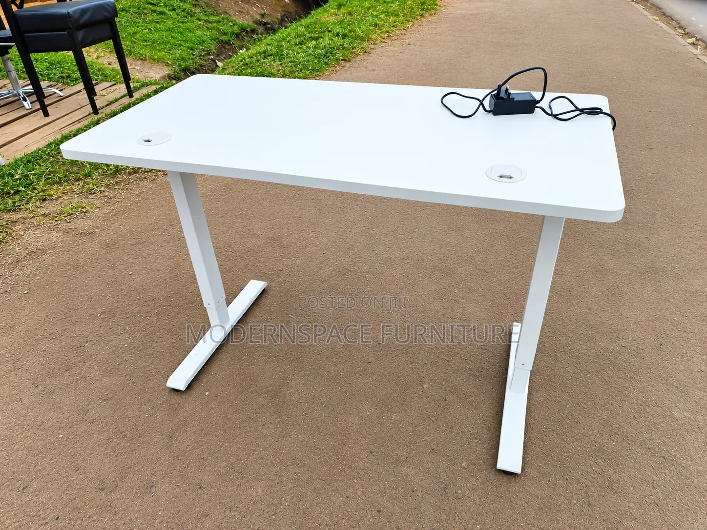 White Electric Standing Desk
