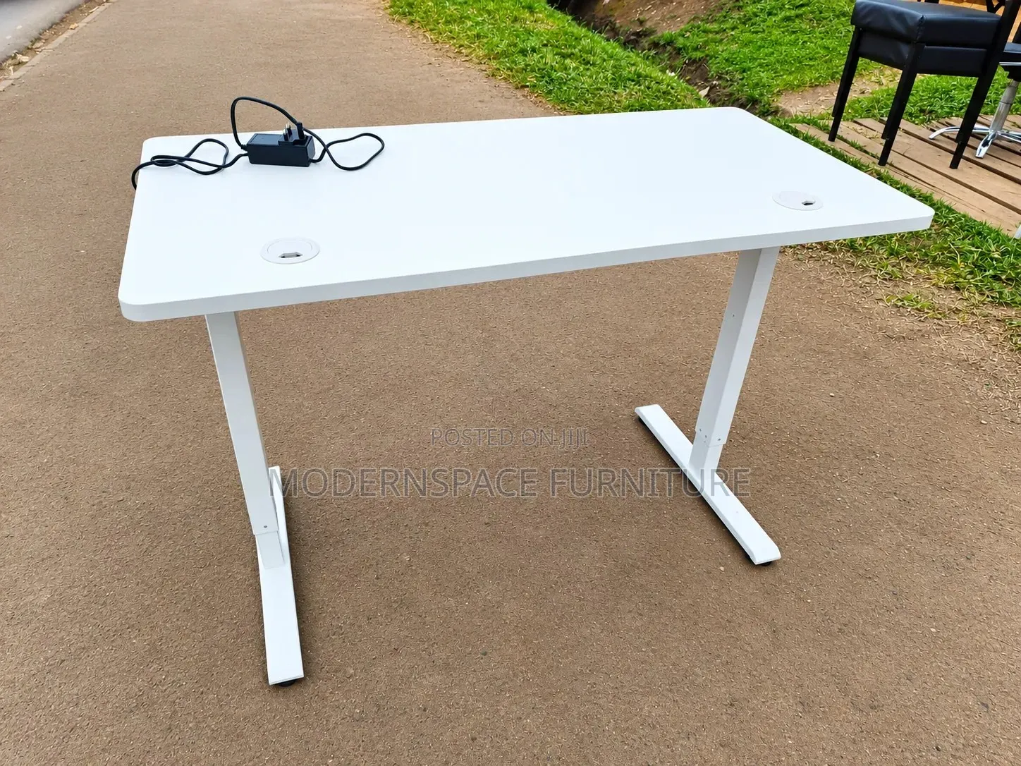 White Electric Standing Desk