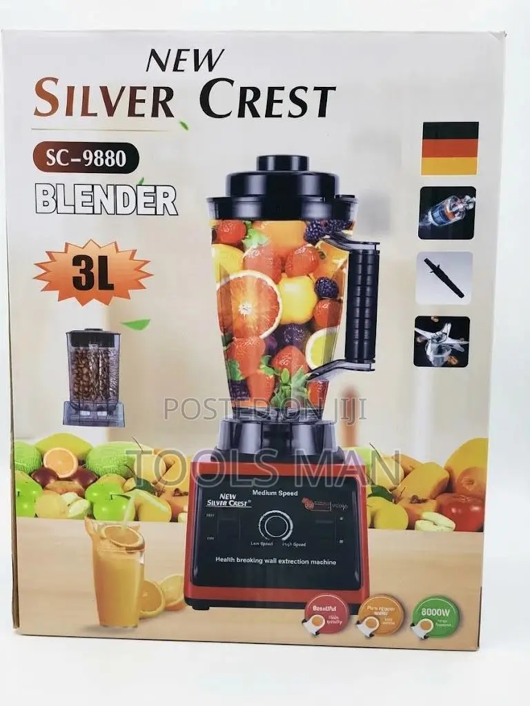 Heavy Duty Commercial Blender Grinder 3L Silver Crest SC-9880 8000W