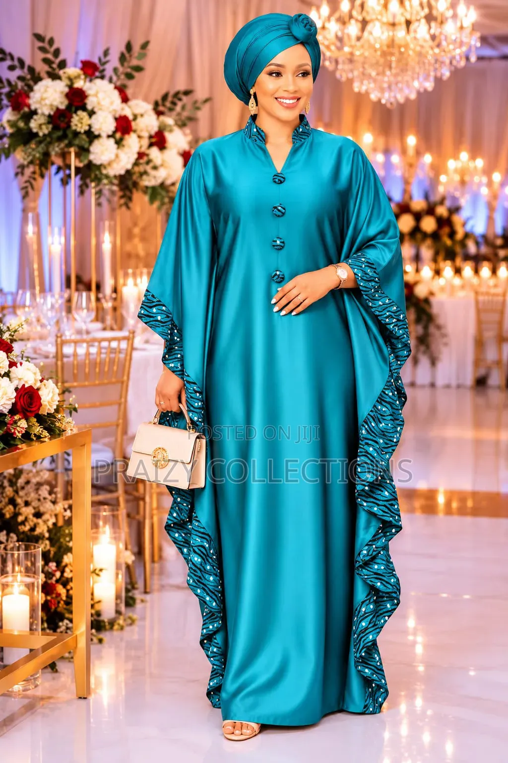 Good Quality Kaftan Free Size Dresses With Button and Printed Sides