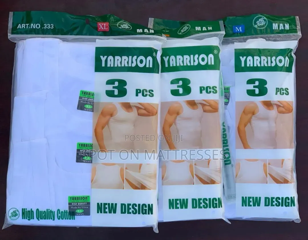 Vests 3PC High Quality Cotton. Sizes Medium - 3XL. White, Grey Black